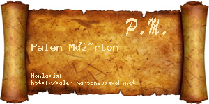 Palen Márton névjegykártya