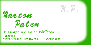 marton palen business card